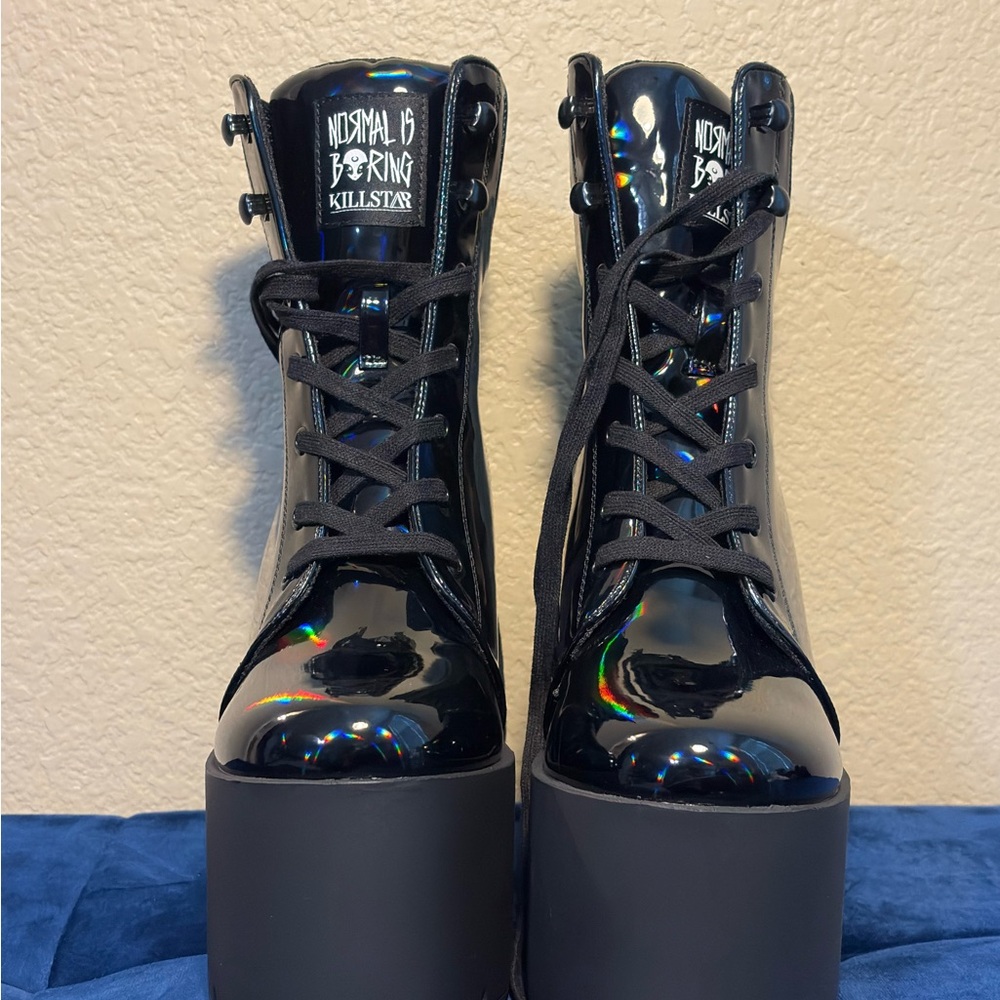 Killstar Diana Crescent Wedge Platform Boots - Picture 3 of 7